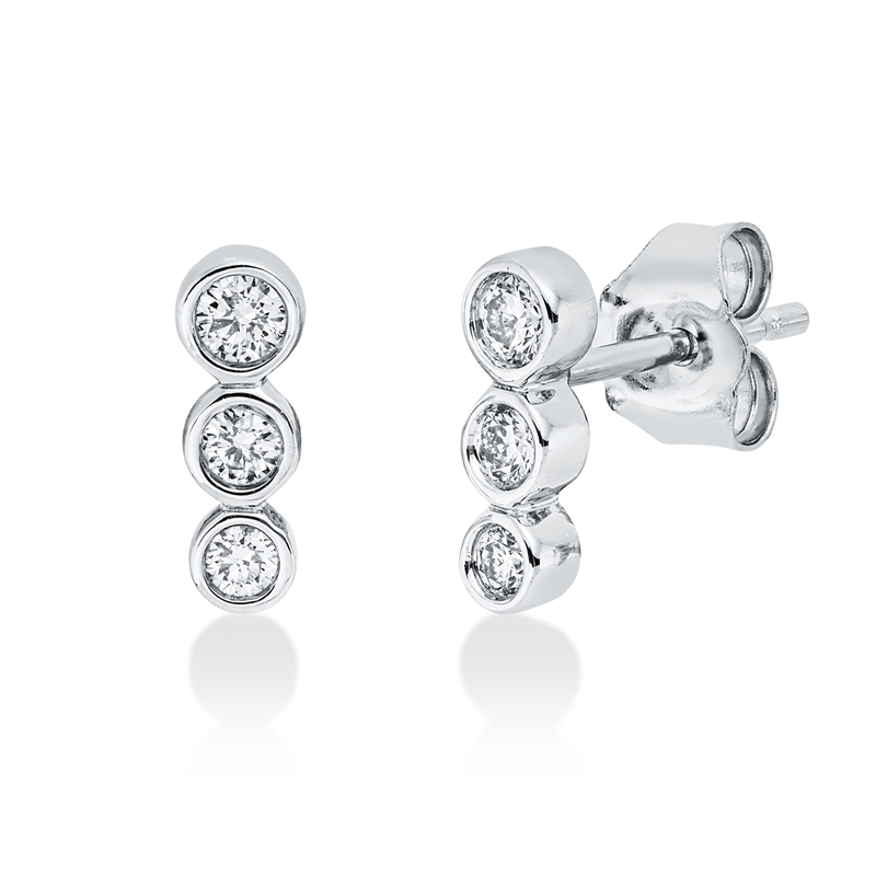 Ohrstecker    aus 750/-18 Karat Weißgold mit 6 Diamanten 0
