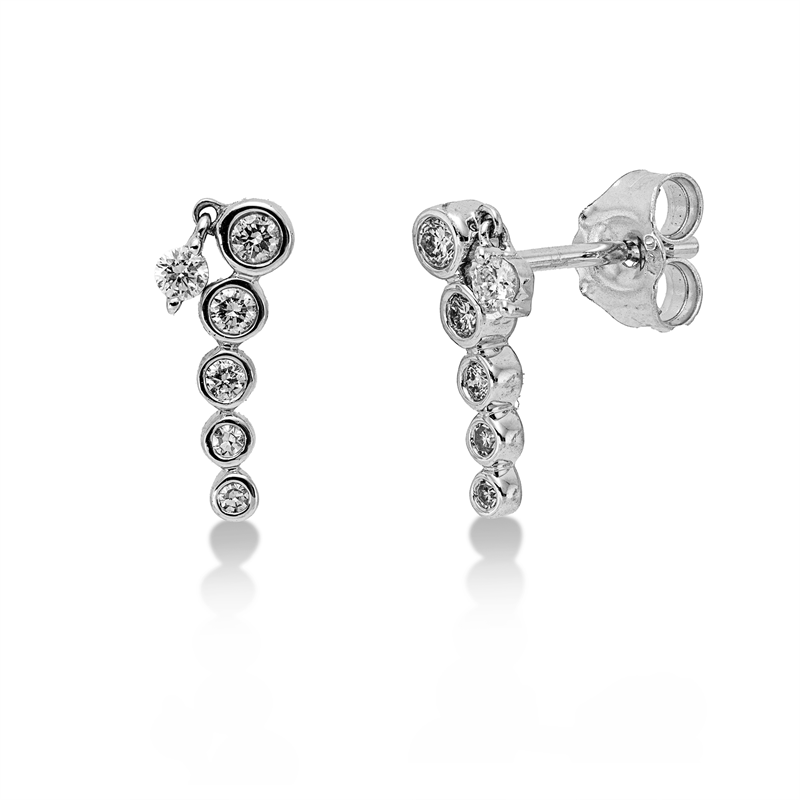 Ohrschmuck    aus 750/-18 Karat Weißgold mit 12 Diamanten 0