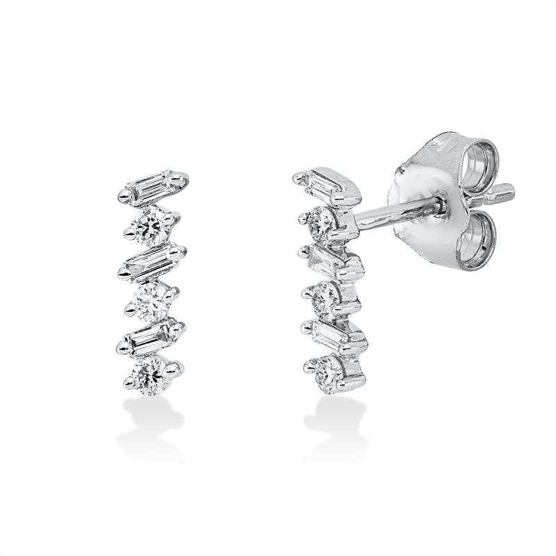 Ohrschmuck    aus 750/-18 Karat Weißgold mit 12 Diamanten 0