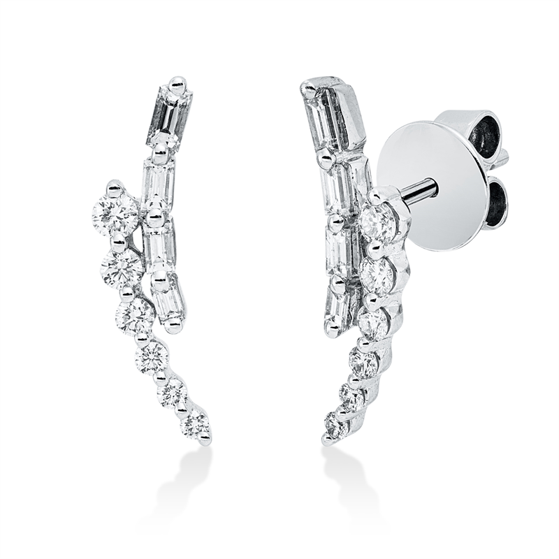 Ohrschmuck    aus 750/-18 Karat Weißgold mit 20 Diamanten 0