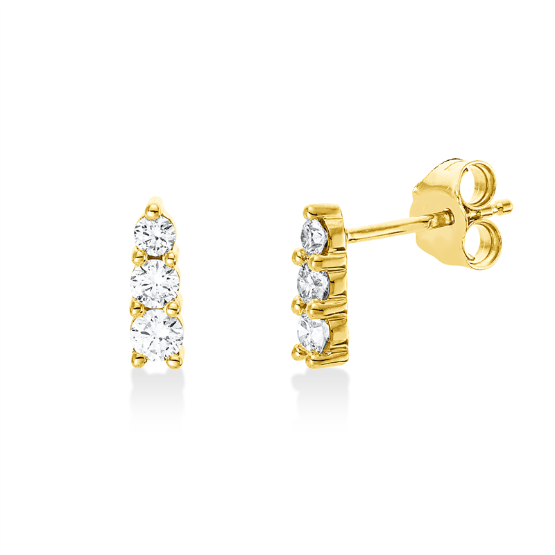 Ohrstecker    aus 750/-18 Karat Gelbgold mit 6 Diamanten 0