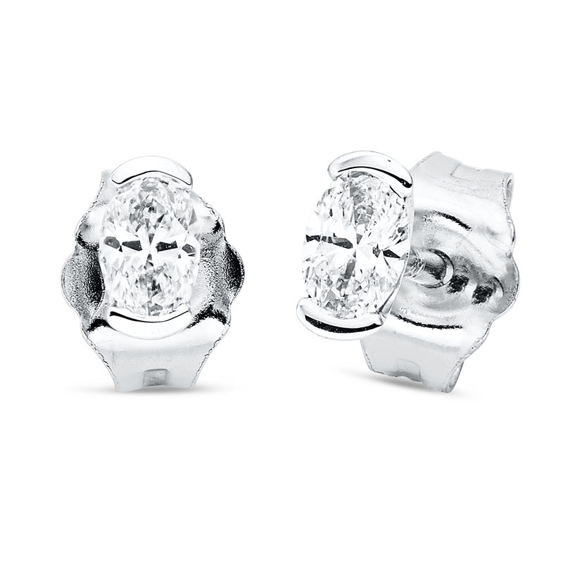 Ohrstecker    aus 750/-18 Karat Weißgold mit 2 Diamanten 0