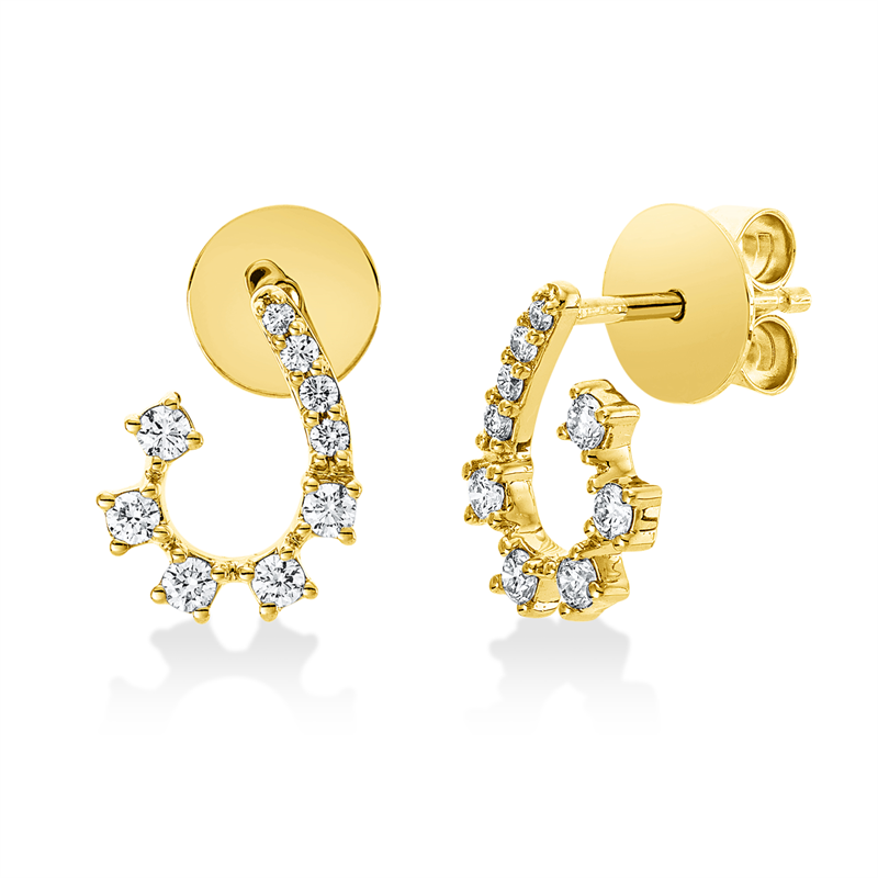 Ohrstecker    aus 750/-18 Karat Gelbgold mit 18 Diamanten 0