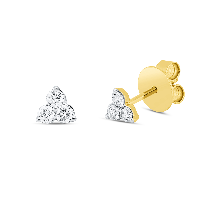 Ohrstecker    aus 750/-18 Karat Gelbgold mit 6 Diamanten 0