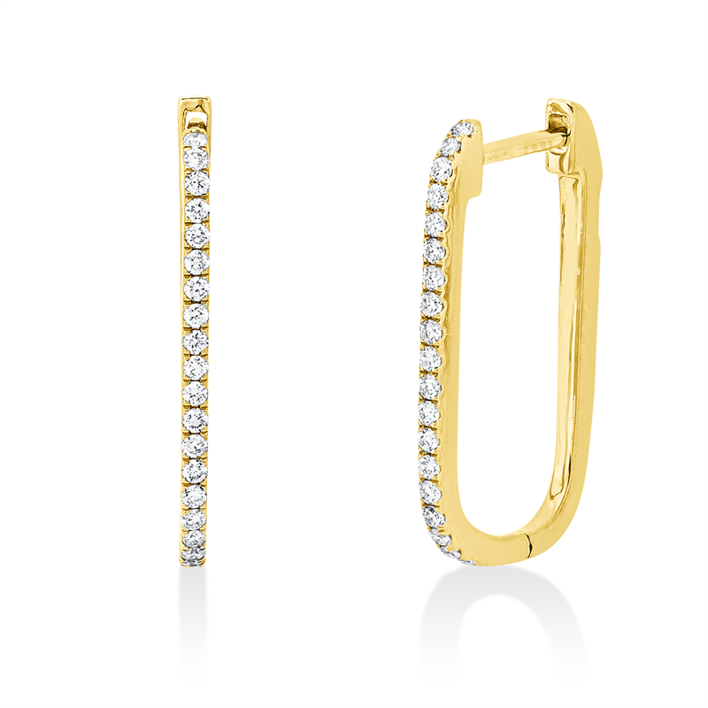 Creolen    aus 750/-18 Karat Gelbgold mit 38 Diamanten 0
