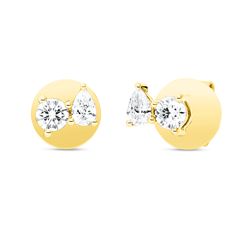 Ohrstecker    aus 750/-18 Karat Gelbgold mit 4 Diamanten 0