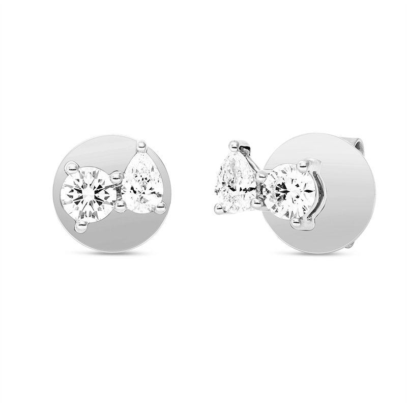 Ohrstecker    aus 750/-18 Karat Weißgold mit 4 Diamanten 0