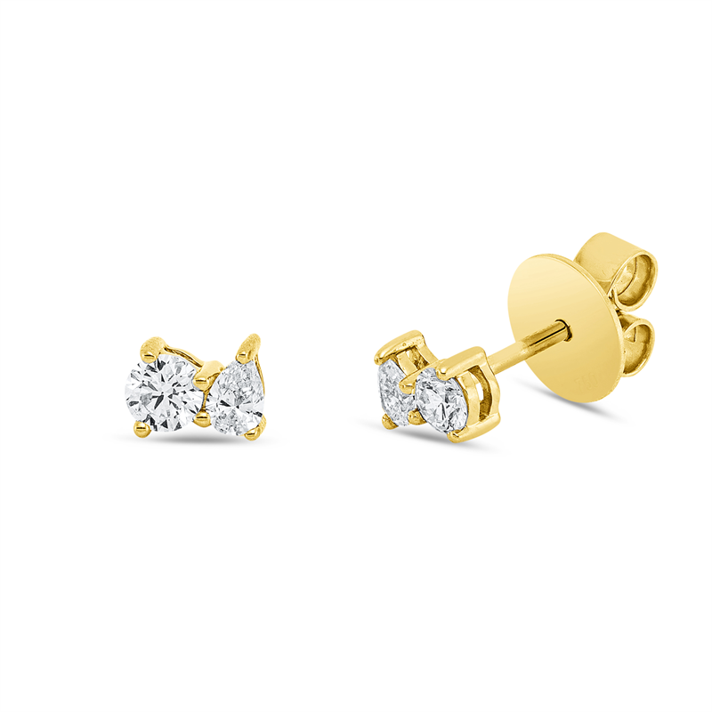 Ohrstecker    aus 750/-18 Karat Gelbgold mit 4 Diamanten 0