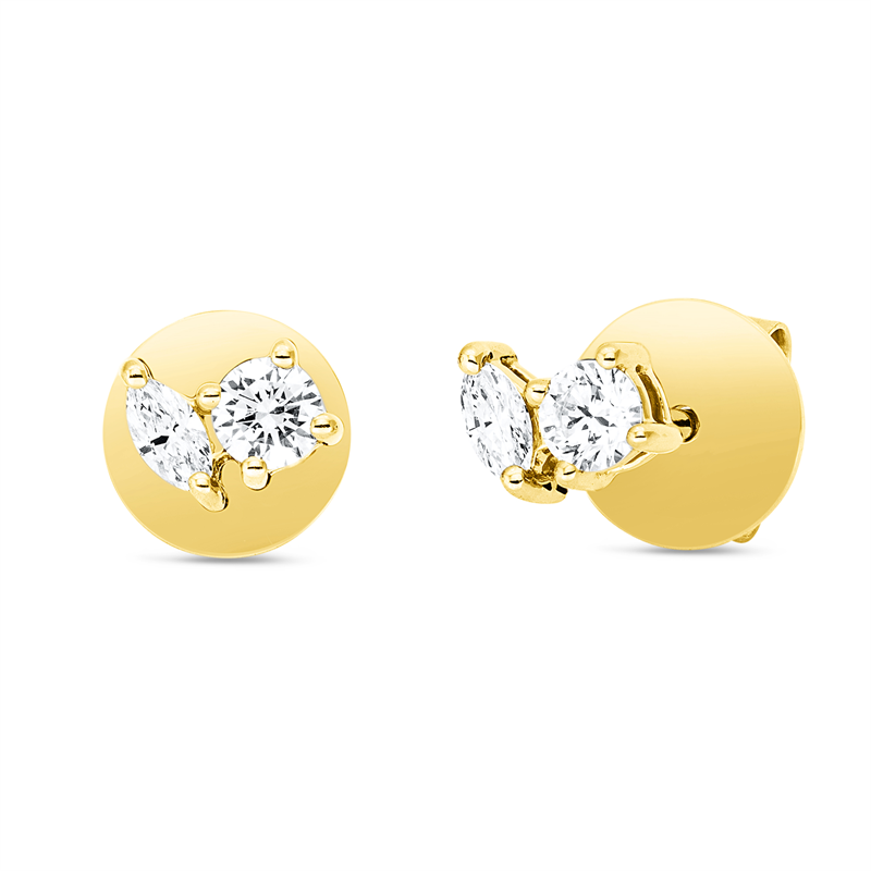 Ohrstecker    aus 750/-18 Karat Gelbgold mit 4 Diamanten 0