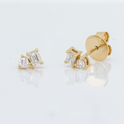 Ohrstecker    aus 750/-18 Karat Gelbgold mit 4 Diamanten 0