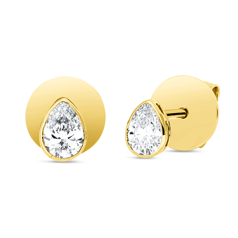Ohrstecker    aus 750/-18 Karat Gelbgold mit 2 Diamanten 0