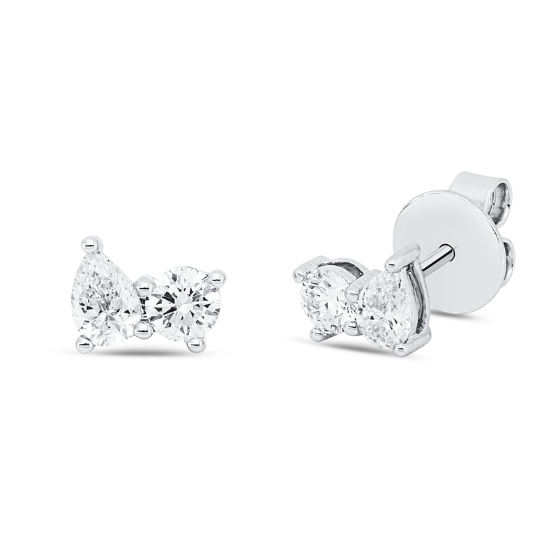 Ohrstecker    aus 750/-18 Karat Weißgold mit 4 Diamanten 0