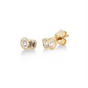 Ohrstecker    aus 750/-18 Karat Gelbgold mit 4 Diamanten 0
