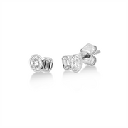 Ohrstecker    aus 750/-18 Karat Weißgold mit 4 Diamanten 0