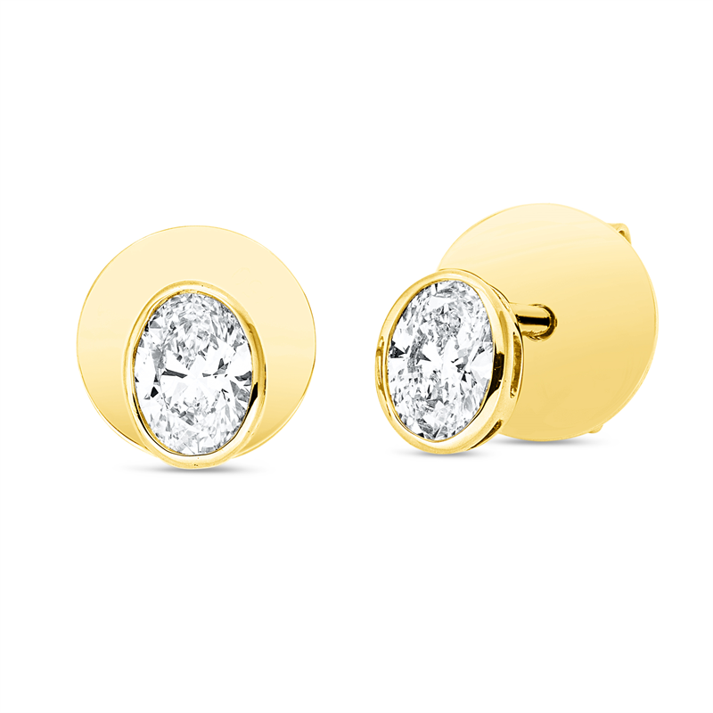 Ohrstecker    aus 750/-18 Karat Gelbgold mit 2 Diamanten 0
