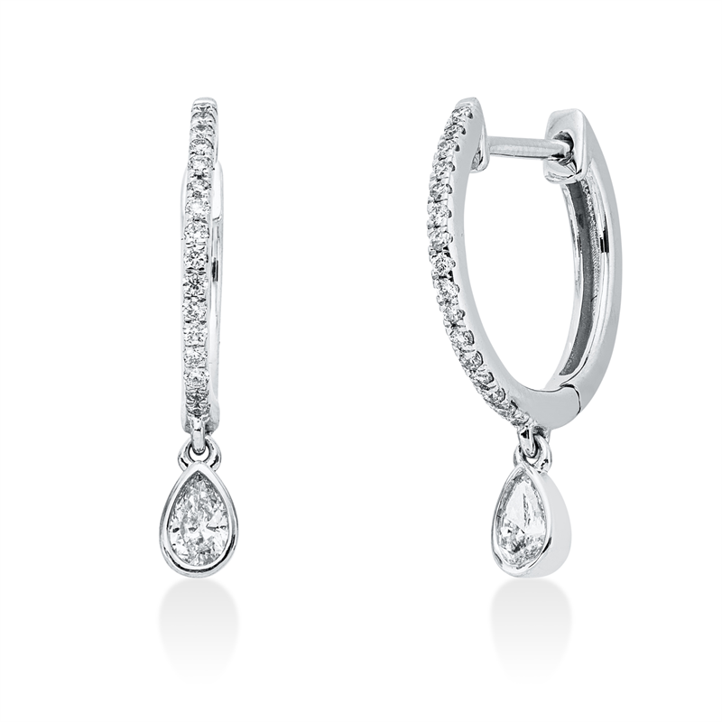 Ohrschmuck    aus 750/-18 Karat Weißgold mit 34 Diamanten 0