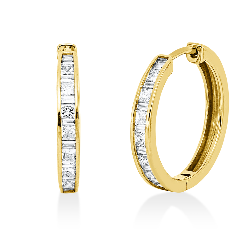 Creolen    aus 750/-18 Karat Gelbgold mit 34 Diamanten 0