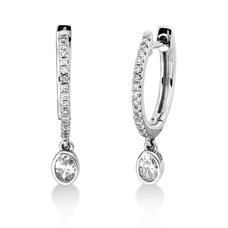 Ohrschmuck    aus 750/-18 Karat Weißgold mit 34 Diamanten 0