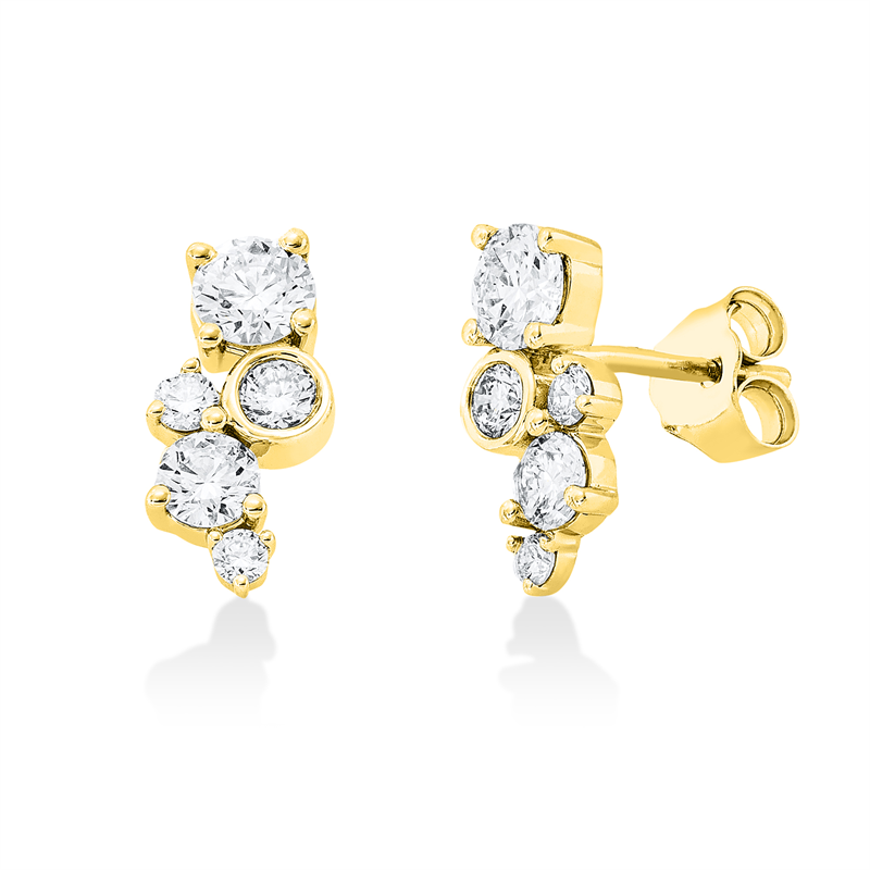 Ohrstecker    aus 750/-18 Karat Gelbgold mit 10 Diamanten 0