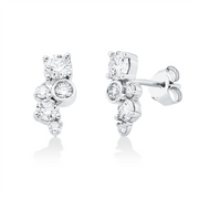 Ohrstecker    aus 750/-18 Karat Weißgold mit 10 Diamanten 1 ct