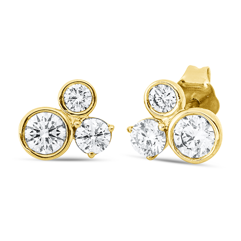 Ohrstecker    aus 750/-18 Karat Gelbgold mit 6 Diamanten 0