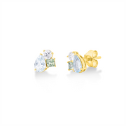 Ohrstecker mit Amethyst  aus 750/-18 Karat Gelbgold mit 2 Diamanten 0