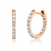 Creolen    aus 750/-18 Karat Rotgold mit 26 Diamanten 0