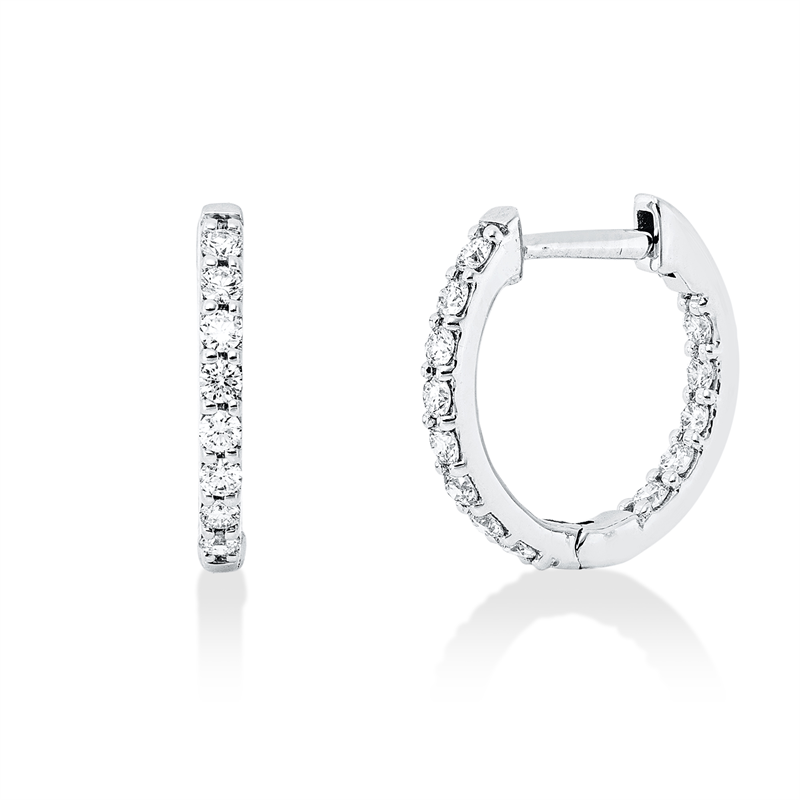 Creolen    aus 750/-18 Karat Weißgold mit 26 Diamanten 0