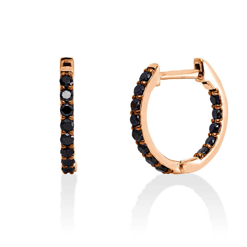 Creolen    aus 750/-18 Karat Rotgold mit 26 Diamanten 0