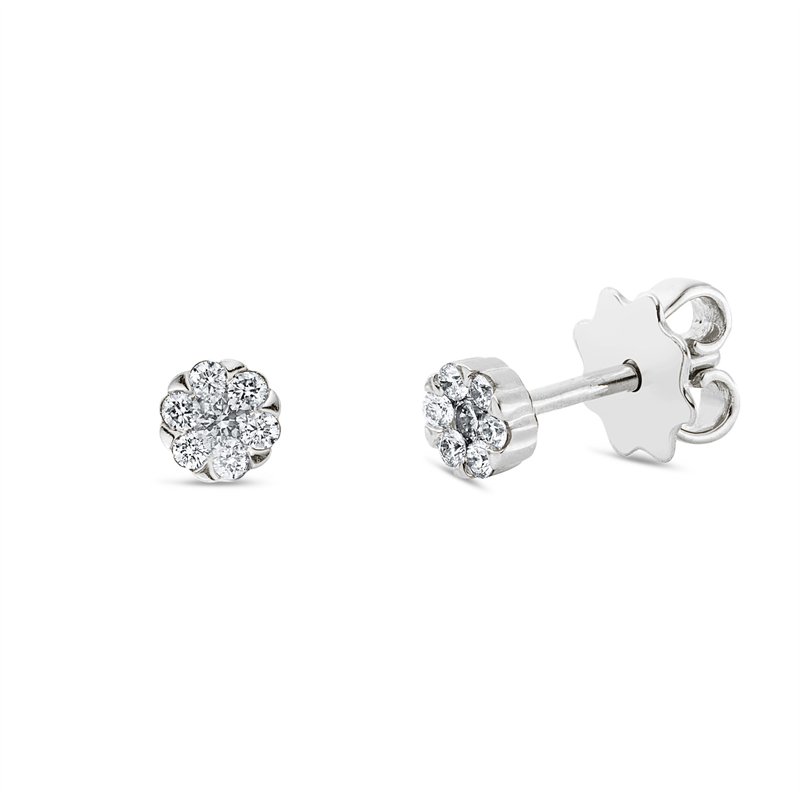Ohrstecker    aus 750/-18 Karat Weißgold mit 14 Diamanten 0