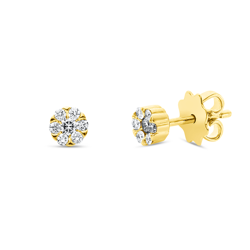 Ohrstecker    aus 750/-18 Karat Gelbgold mit 14 Diamanten 0