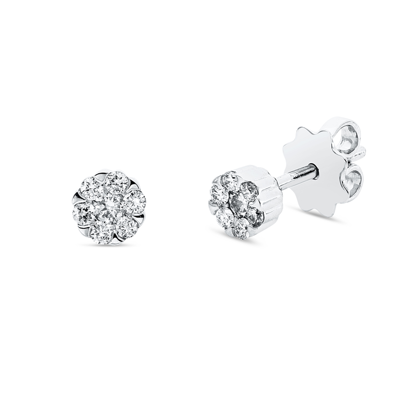 Ohrstecker    aus 750/-18 Karat Weißgold mit 14 Diamanten 0