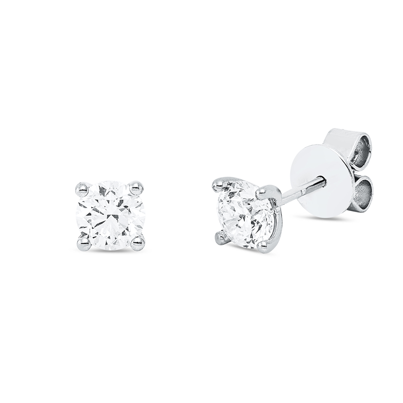 Ohrstecker    aus 750/-18 Karat Weißgold mit 2 Diamanten 1 ct