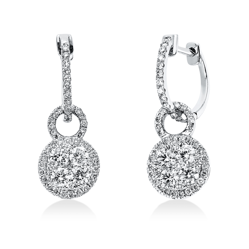 Ohrschmuck    aus 750/-18 Karat Weißgold mit 108 Diamanten 1