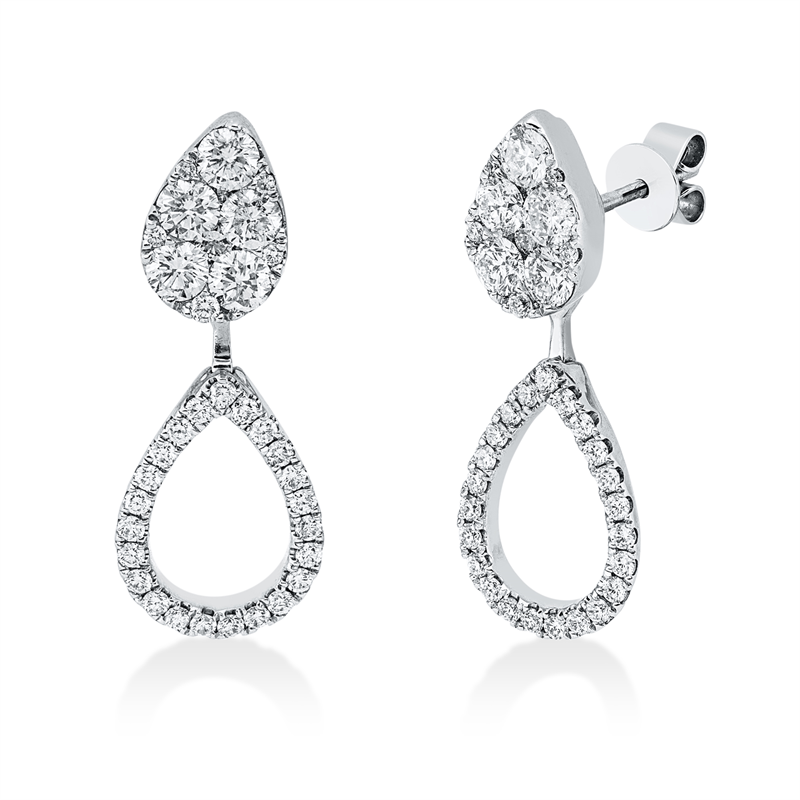 Ohrstecker    aus 750/-18 Karat Weißgold mit 70 Diamanten 1