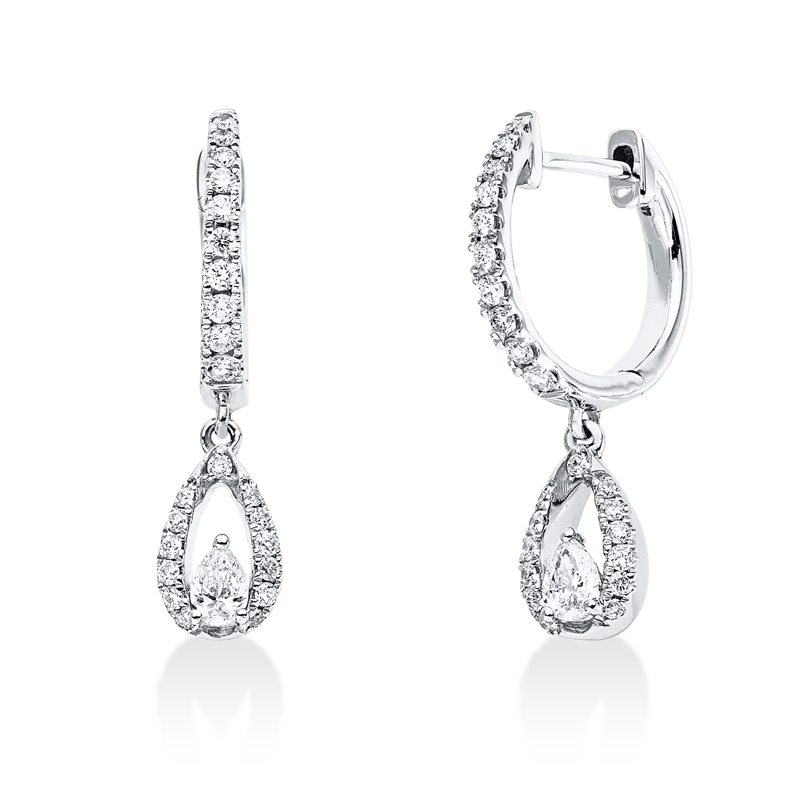 Ohrschmuck    aus 585/-14 Karat Weißgold mit 48 Diamanten 0