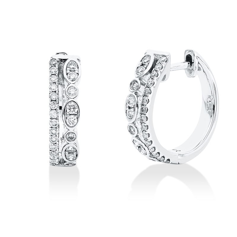 Creolen    aus 585/-14 Karat Weißgold mit 48 Diamanten 0
