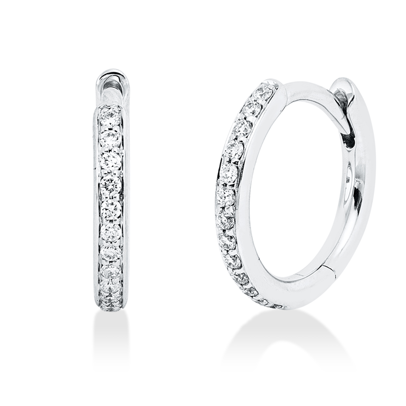 Creolen    aus 750/-18 Karat Weißgold mit 26 Diamanten 0