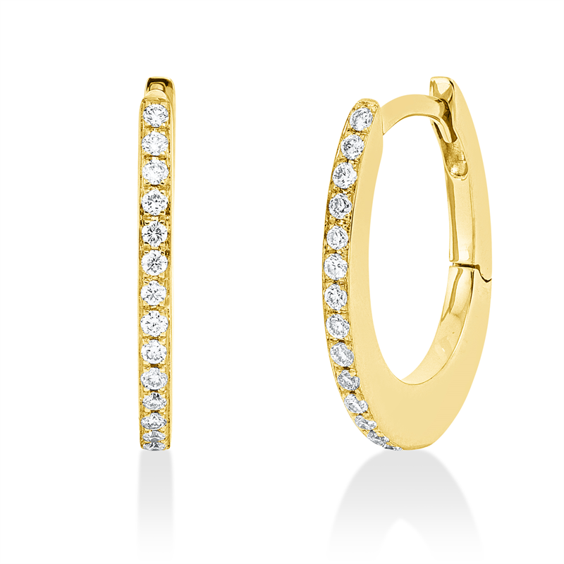 Creolen    aus 750/-18 Karat Gelbgold mit 28 Diamanten 0