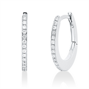 Creolen    aus 750/-18 Karat Weißgold mit 28 Diamanten 0
