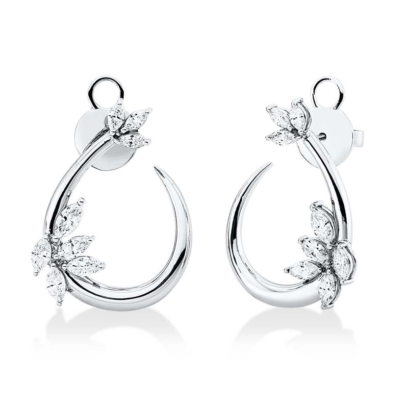 Ohrschmuck    aus 750/-18 Karat Weißgold mit 16 Diamanten 1