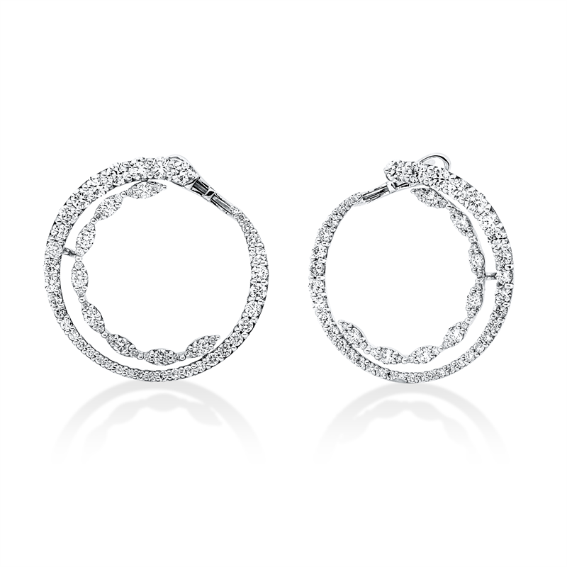 Ohrschmuck    aus 750/-18 Karat Weißgold mit 92 Diamanten 5