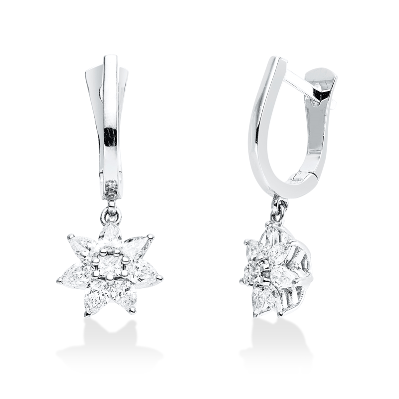 Ohrschmuck    aus 750/-18 Karat Weißgold mit 16 Diamanten 0