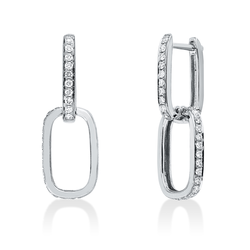 Ohrschmuck    aus 750/-18 Karat Weißgold mit 48 Diamanten 0