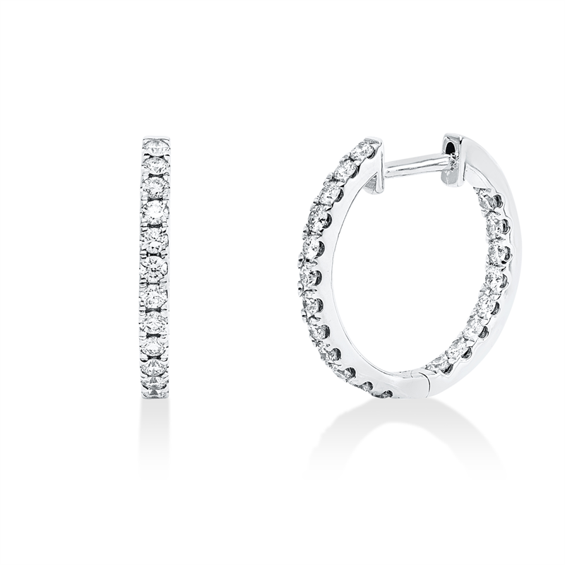 Creolen    aus 750/-18 Karat Weißgold mit 40 Diamanten 0