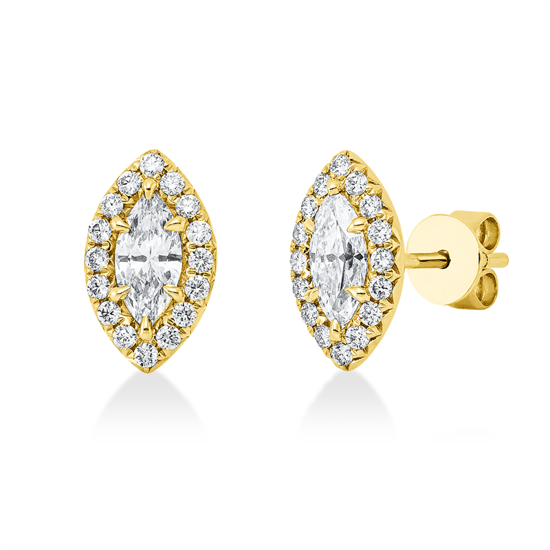 Ohrstecker    aus 750/-18 Karat Gelbgold mit 34 Diamanten 0