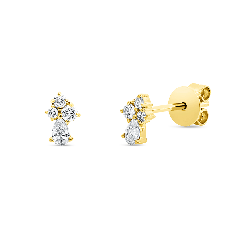 Ohrstecker    aus 750/-18 Karat Gelbgold mit 8 Diamanten 0