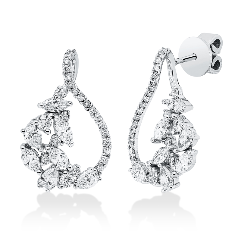 Ohrstecker    aus 750/-18 Karat Weißgold mit 62 Diamanten 1