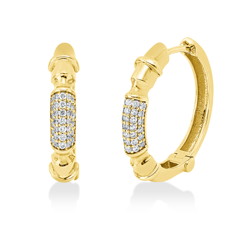 Creolen    aus 585/-14 Karat Gelbgold mit 66 Diamanten 0