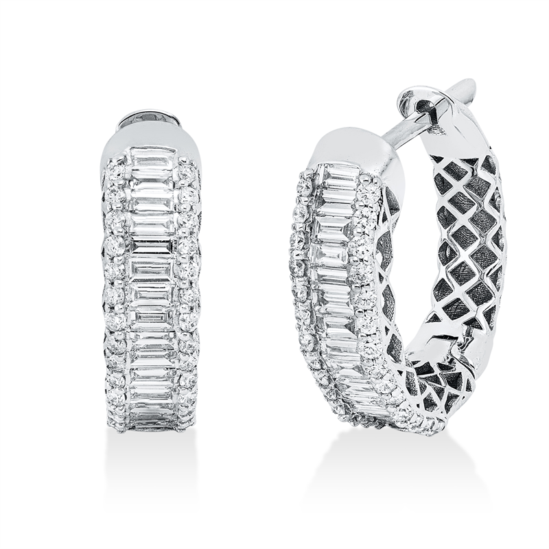 Creolen    aus 750/-18 Karat Weißgold mit 85 Diamanten 1